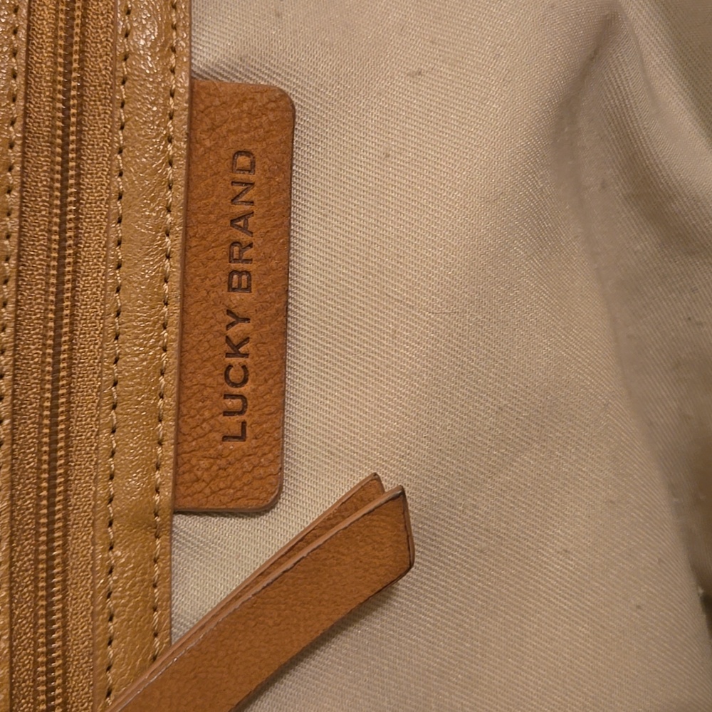 ✔️Lucky Brand Brown Leather Tulip Tote - Picture 8 of 10
